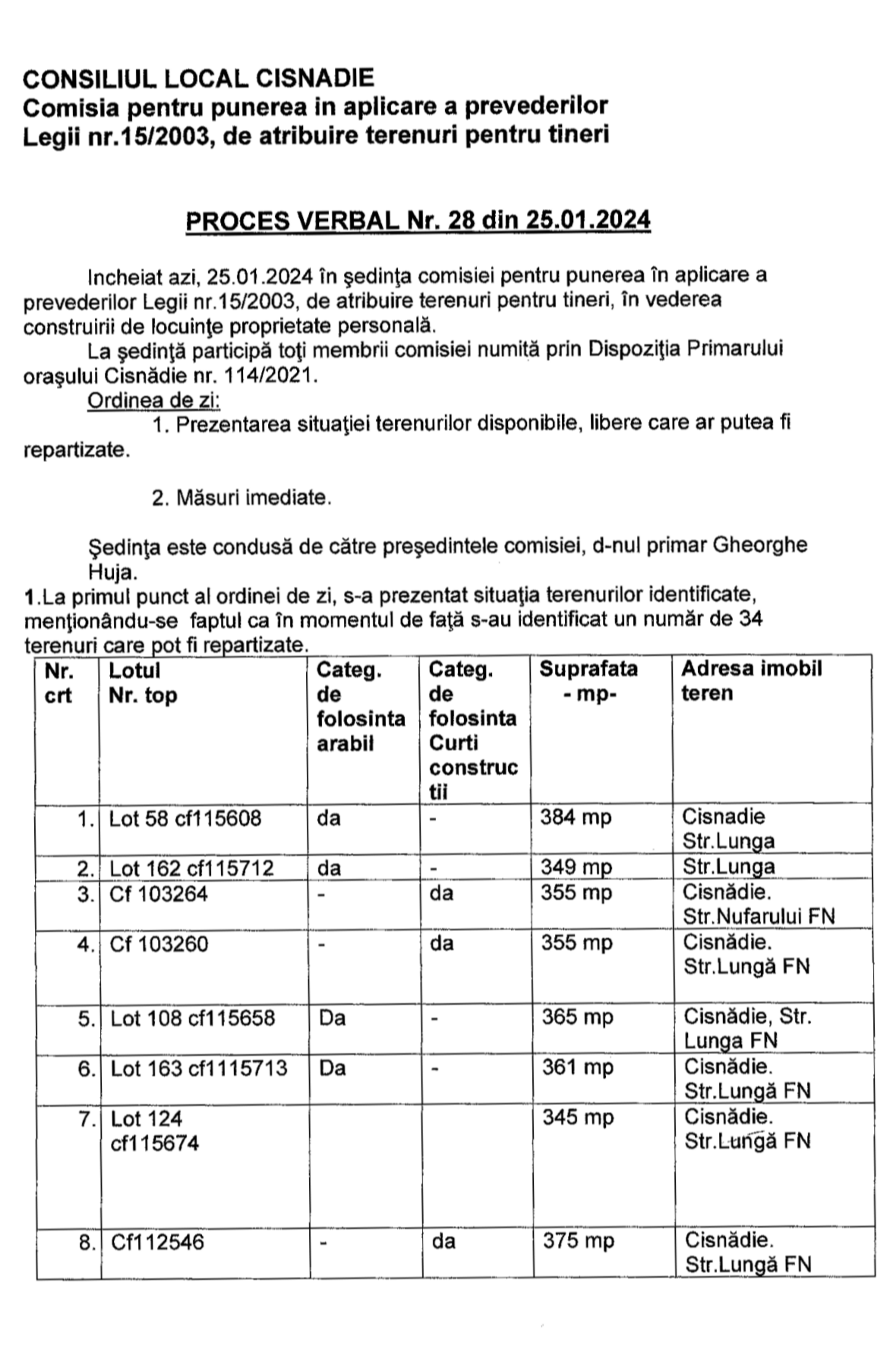 SAGA TERENURILOR PENTRU TINERI CONTINUĂ