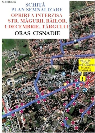 Fluidizarea circulației pe str. Băilor, Măgurii, 1 Decembrie și Târgului din Cisnădie
